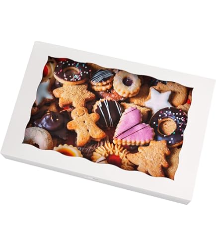 Boite Carton Alimentaire Qiqee Lot De 50 Boîtes De Boulangerie Avec Fenêtre - 20,3 X 20,3 X