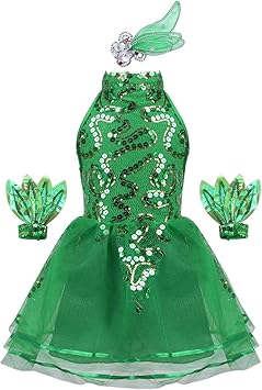 Amazon フィーショー Feeshow 子供 女の子 バレエレオタード ダンス ドレス スパンコール 社交ダンス Dj ジャズ モダンダンス 衣装 ワンピース 演出服 チュチュスカート Feeshow 社交ダンス