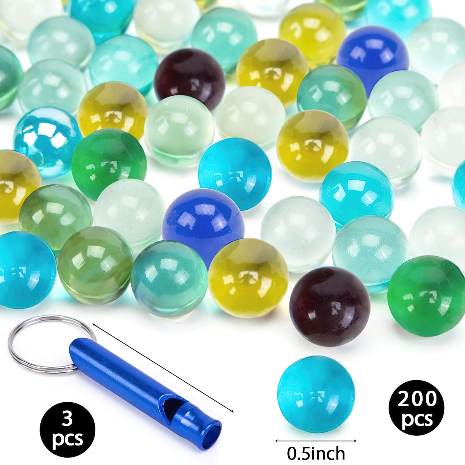 POPLAY 200PCS Marbles Bulk, for Marbles Run Games