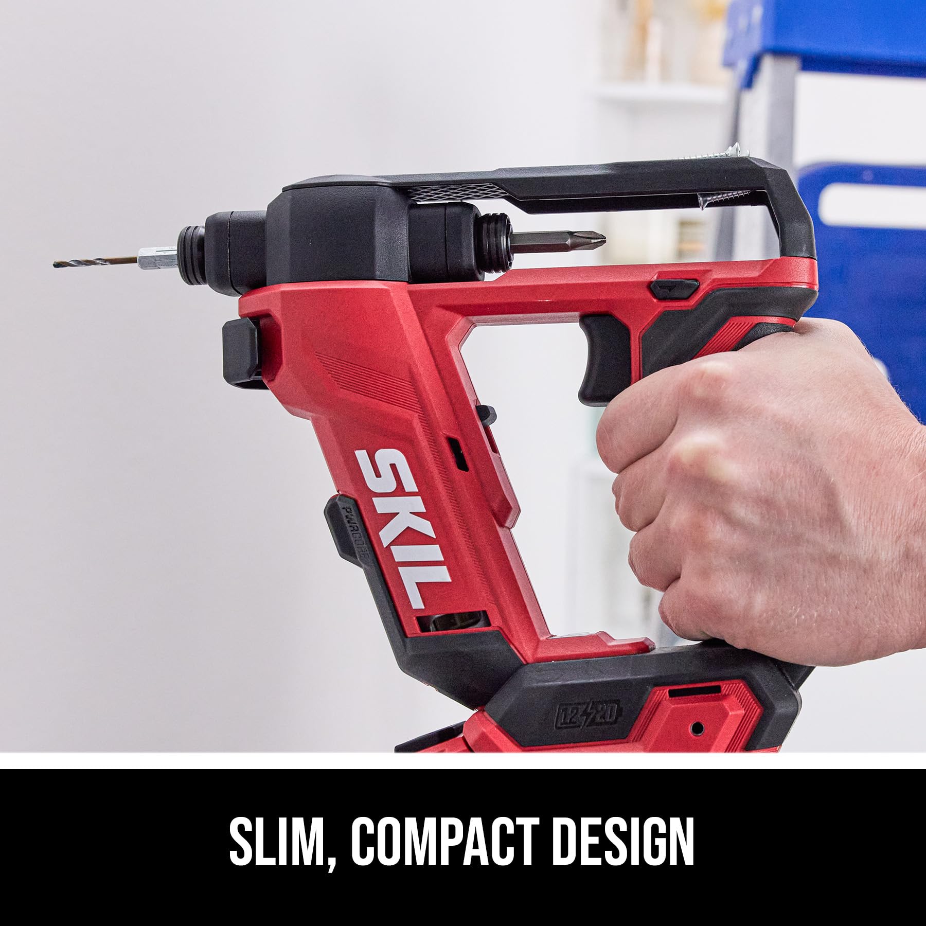 SKIL Compact Brushless Flip Drill Driver with Double Collect Flip Head, Torque Settings & Magnetic On-board Storage, 20V Kit Including 2.0 Ah USB-C Battery and Charger - DL6300D-12