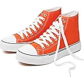 hash bubbie High Top Sneakers for Women Classic High Tops Canvas Shoes Lace up Women's Fashion Sneaker