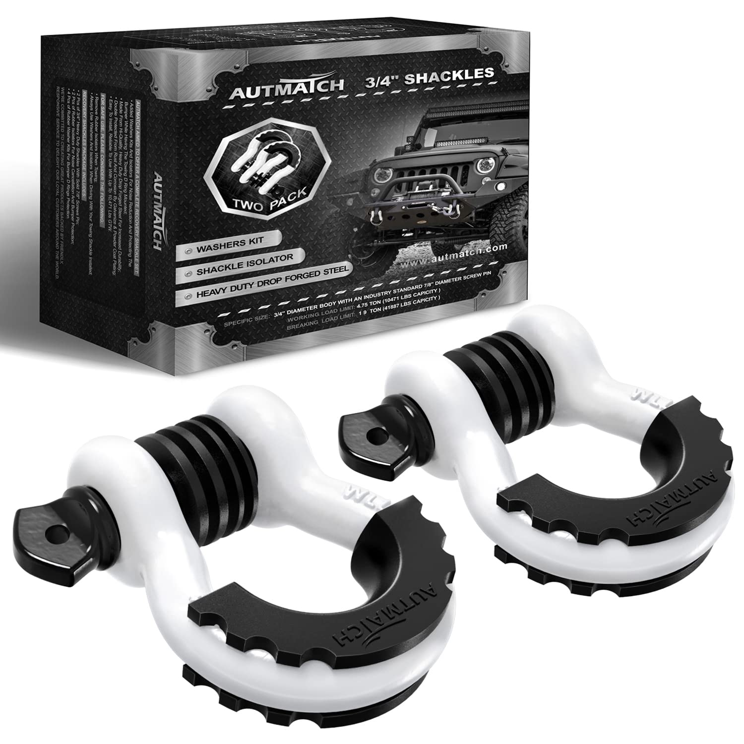 AUTMATCH D Ring Shackle 3/4" Shackles