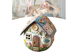 FMNGOP Patchwork Felt Egg House DIY Kit,Complete Chick House Materials,Creative Patchwork Felt Easter Decorations for Home & Holiday Ornaments (StyleC)