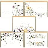 Gooji 4x6 Floral Thank You Cards with Envelopes Bulk 20-Pack Matching Peel-and-Seal Rustic Envelopes, Watercolor, Birthday, Baby Shower, Weddings, Blank Notes Business Stationary