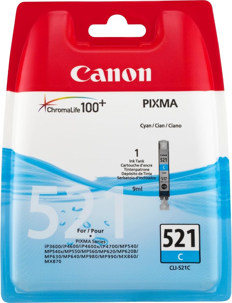 Canon CLI-521C ChromaLife 100+ Cyan Ink Tank Original