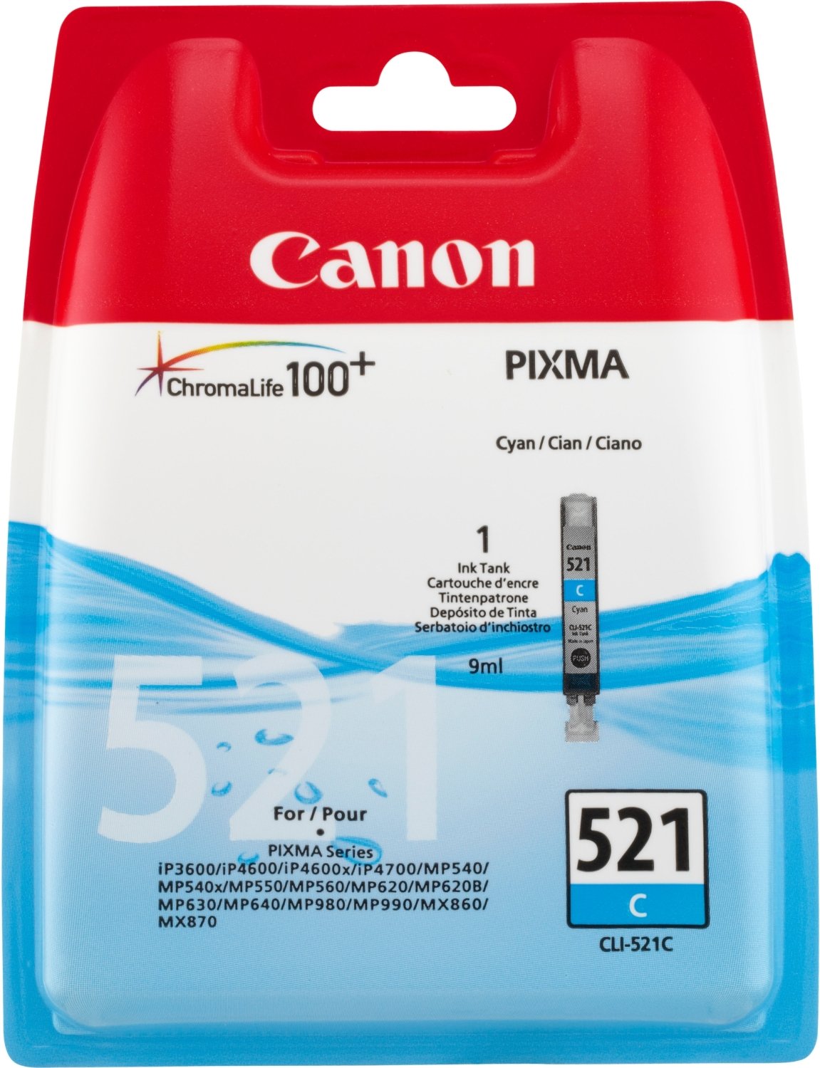 Canon Original ChromaLife 100+ Cyan Ink Tank CLI-521C