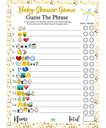 LOTUS-A Baby Shower Games Hilarious Guess The Phrase and
