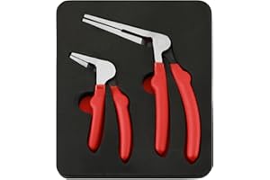 Mayouko 6"&8" Kiwi Bent Head Needle-Nose Pliers, Angled Head Long Nose Pliers, High Leverage Pistol Grip Pliers for Tight Spaces