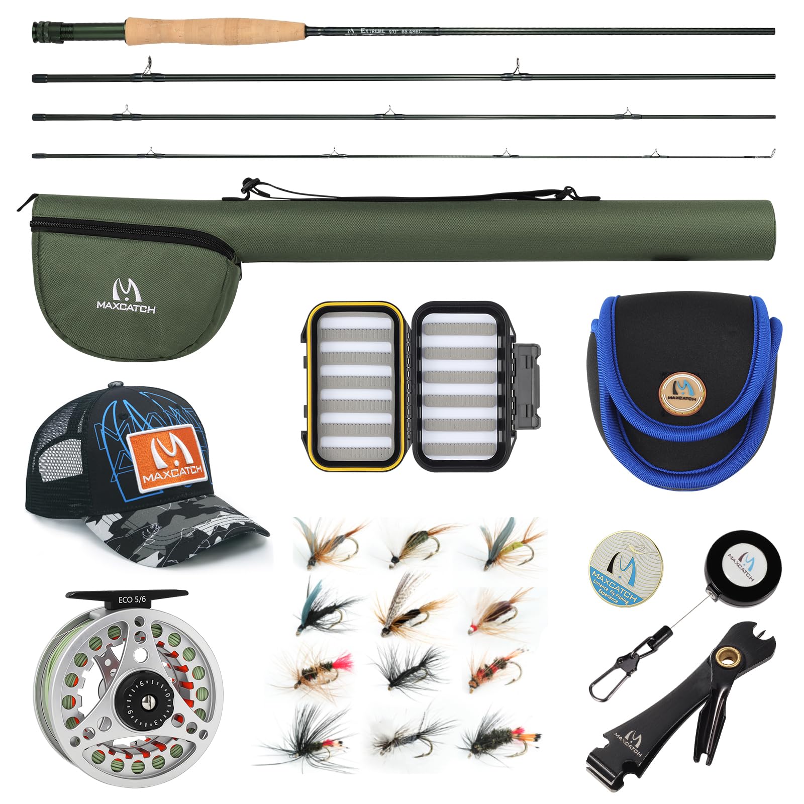 MAXIMUMCATCH Maxcatch Extreme Fly Fishing Combo Kit 3/4/5/6/7/8 weight Fly Rod and Reel Outfit