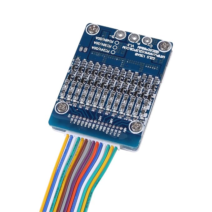 Estink Lithium Battery Protection Board, 48V 20A Li-ion Cell 18650 Battery Protection BMS PCB Board with Balance Function for 13S Battery Charing Control and Protection