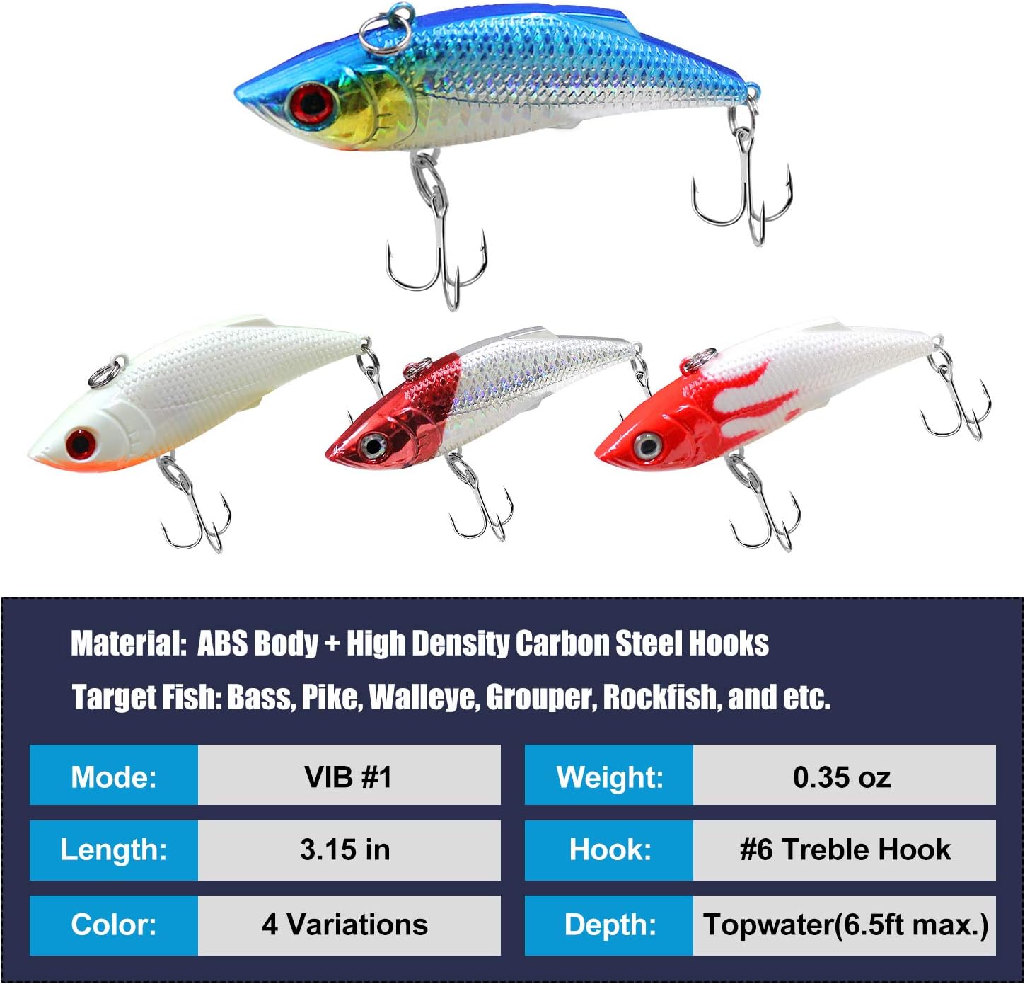 Saltwater Lures Set 9pcs, Lipless Crankbaits for Bass Lure Diving Lure Include Night Fishing Plugs 3” Bass Lures with Lifelike Coating and Strong Blood Slot Hook (VIB & Minnow 9PCs) : Sports & Outdoors