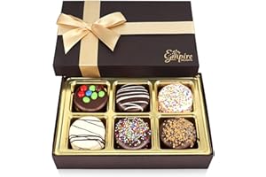 EMPIRE DELIGHTS Gourmet Cookies Gift Basket - Delicious Chocolate Gift Basket Great for Birthday Treats for Women and Men - Fancy Chocolate Covered Cookies for Gifting, 6 Count