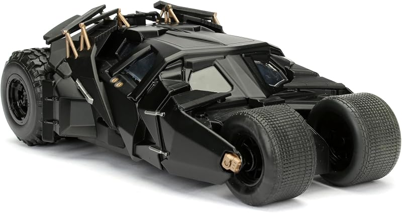 253215005 Batman The Dark Knight Batmobile in Scala 1:24 con Personaggio di Batman in Die Cast, Nero, One Size