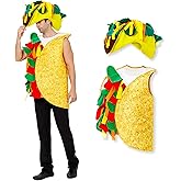 Taco Costume Adult Unisex - Disfraz De Taco Costumes Set Men Women Halloween Dress Up Costume Outfit Size:Standard