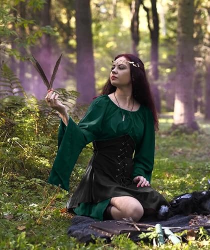 BITSEACOCO Medieval Renaissance Corset Dress for Women, Victorian