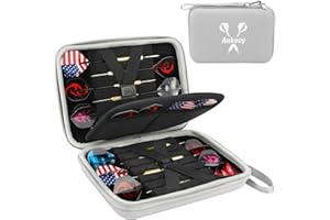 Iesooy Dart Case for 12 Darts, Dart Carrying Storage Holder case for Dart Tips/Shafts/Flights（Gray）