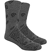 Mad Toro Paisley Bandana Crew Socks (Grey Paisley Bandana)