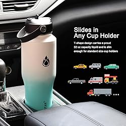 SENDESTAR Water Bottle 32oz,2 Lids(Straw lid),Wide