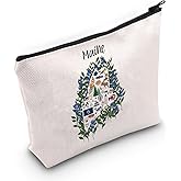 JNIAP Maine State Map Gift Maine Favorites State Cosmetic Bag Maine Travel Gifts (Maine Bag)