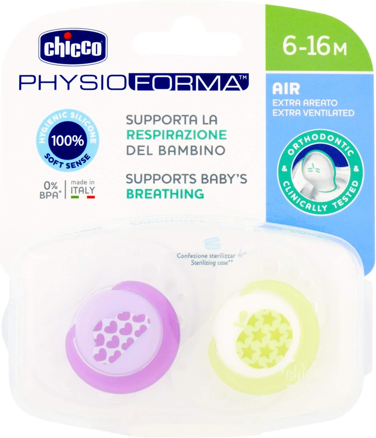 'Chicco Physio Air Cleaner Silicone, 6 - 16 Months , Pack of 2