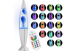 SOARLING 17 Color Liquid Motion Lamp LED Changing Lamp with Remote 16 Inch Large Blue Pink Green Red Purple Classic Volcano Lamp Retro Big Table Lamp Relax Night Light for Kids Adults Boys Room Home Decor