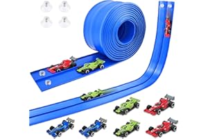 HACOCOLA 15 Ft Flexible Race Track Set with 6 Toy Cars for Kids