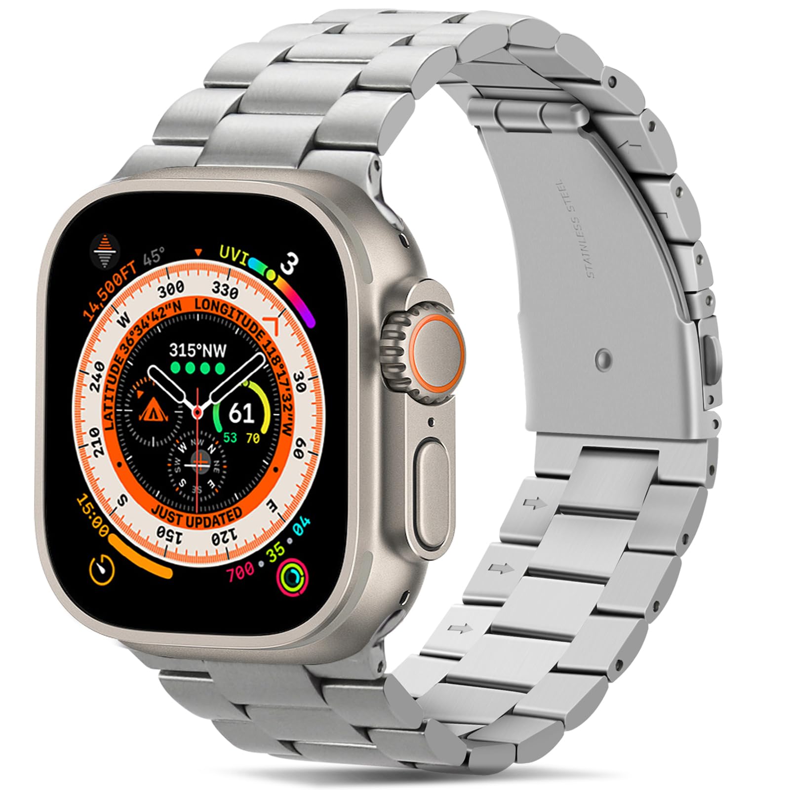 Tasikar Straps Compatible with Apple Watch 42mm(Series 10/11) 41mm 40mm 38mm Premium Stainless Steel Metal Strap Compatible for Apple Watch SE Seires 11 10 9 8 7 6 5 4 3 2 1, Silver