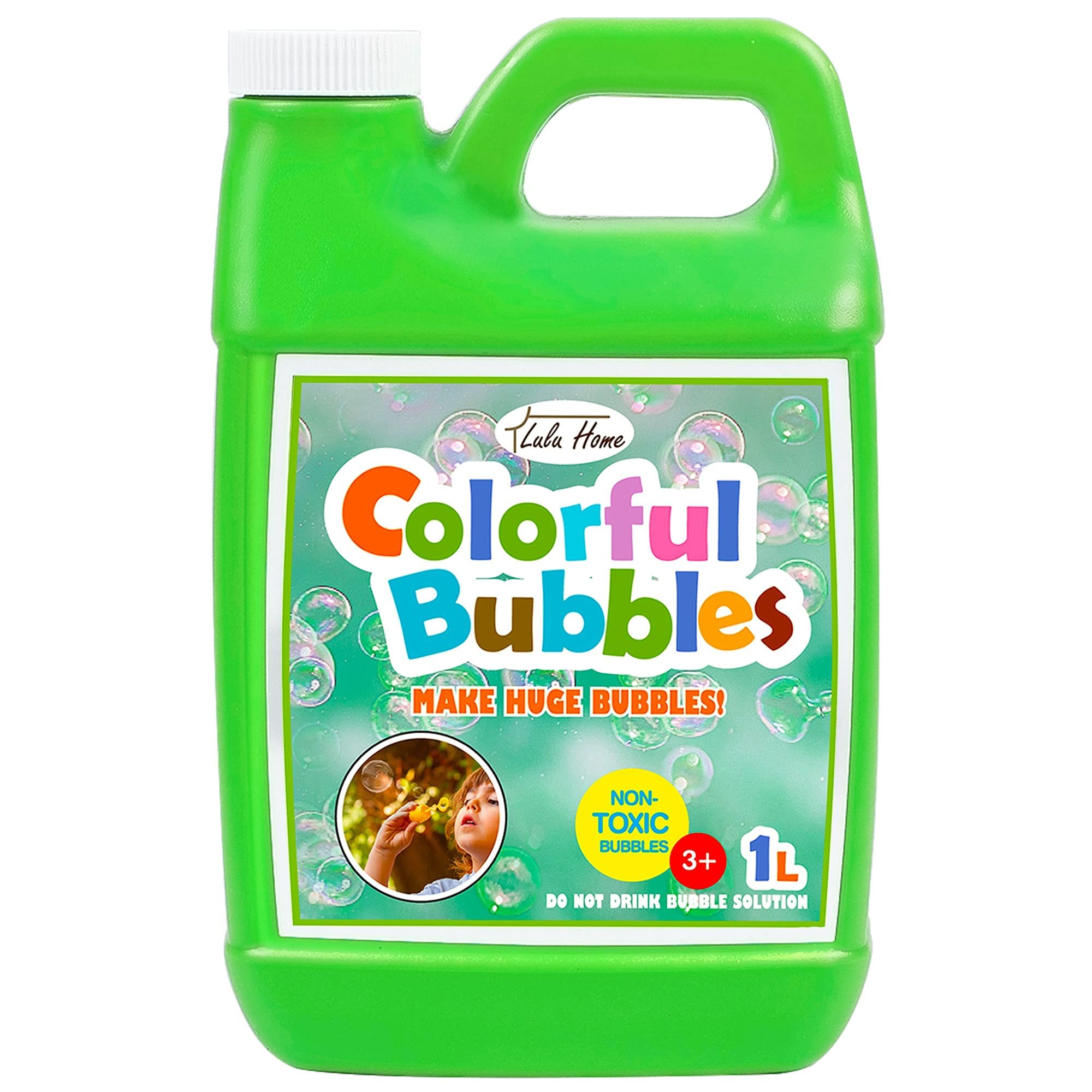 Lulu Home Bubble Concentrated Solution, 1 L/ 33.8 OZ Bubble Refill Solution for Kids Graduation Parties, Bubble Machine, Giant Bubble Wand, Bubble Blower Toys (Grass Green)