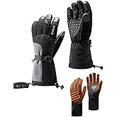 ORORO Heated Gloves for Men and Women, 3-in-1 Warm Gloves for Skiing Motorcycle with Battery