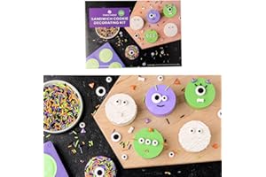 Sweets Indeed Sandwich Cookie Decorating Kit – Halloween DIY Set with Oreo Mold, Spooky Sprinkles, Candy Eyeballs, Monster Teeth & Piping Bags