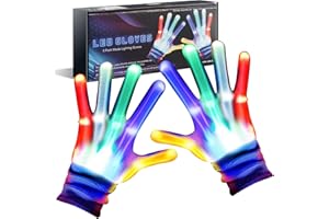 HCHILDHOOD Easter Basket Stuffers Cool Toys for 3 4 5 6 7 8 9 10 11 12 Year Old Boys Girls,Light Up Gloves for Kids with 6 Flash Mode LED Gloves Boys Toys Age 3-5 4-6 6-8,Gifts for Birthday Halloween Xmas Party