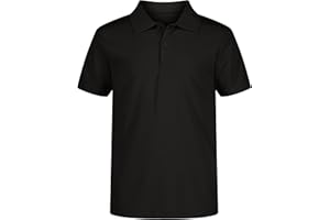 Nautica Boys' School Uniform Short Sleeve Polo Shirt, Button Closure, Moisture Wicking Performance Material