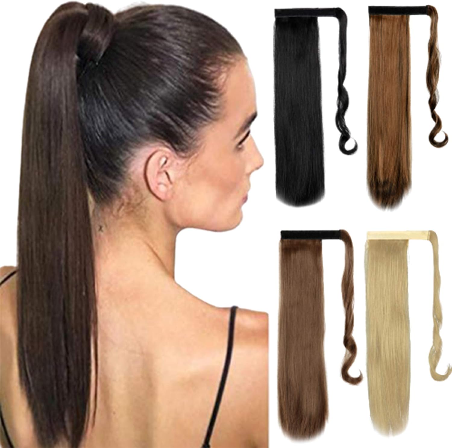 FIRSTLIKE Wrap Around Ponytail Extensions for Women Clip in