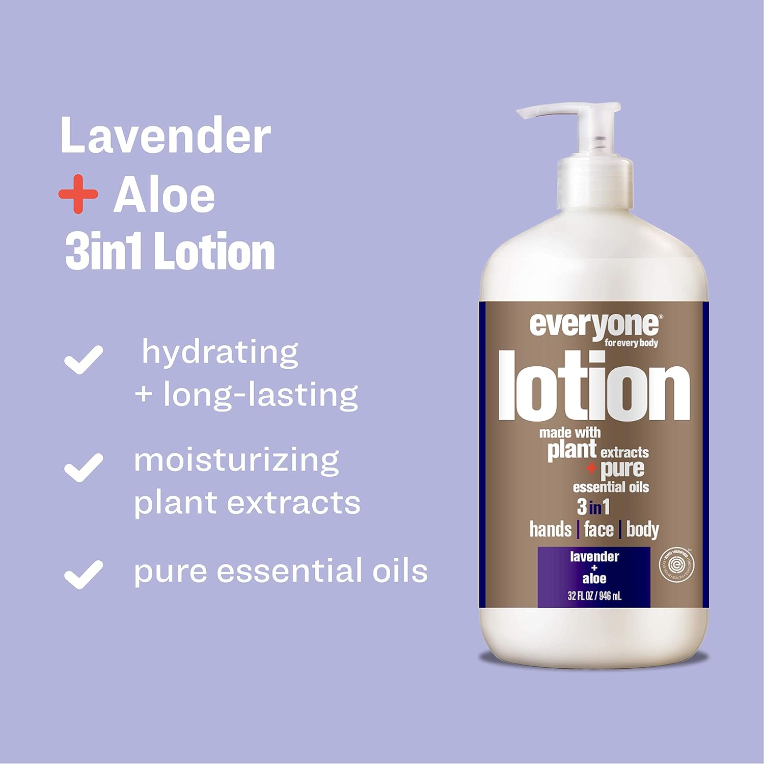 Everyone Lotion: Lavender and Aloe, 32 Ounce, 2 Count : Beauty