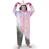Unisex Kids Onesie Pajamas Children Unicorns Costume Glow Halloween Cosplay for Girls Boys