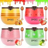 DMSKY 4 PCS Bee Lip Balm Honey Pot, Propolis Lip Mask with Stick, 4 Flavors | Lip Sleeping Mask for Dry &amp; Cracked Lips, Deeply Moisturizes with Beeswax &amp; Vitamin E, Skincare Gifts for Women Girls