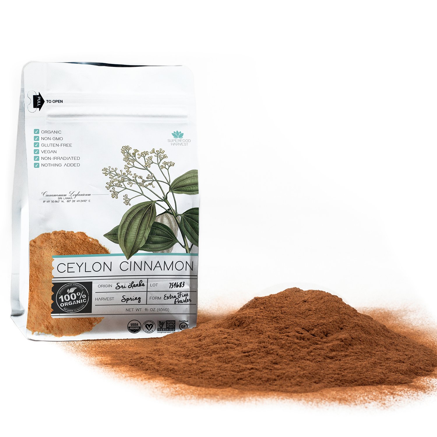 Organic Ceylon Cinnamon Ground Powder 1 pound 100 Organic, Non GMO