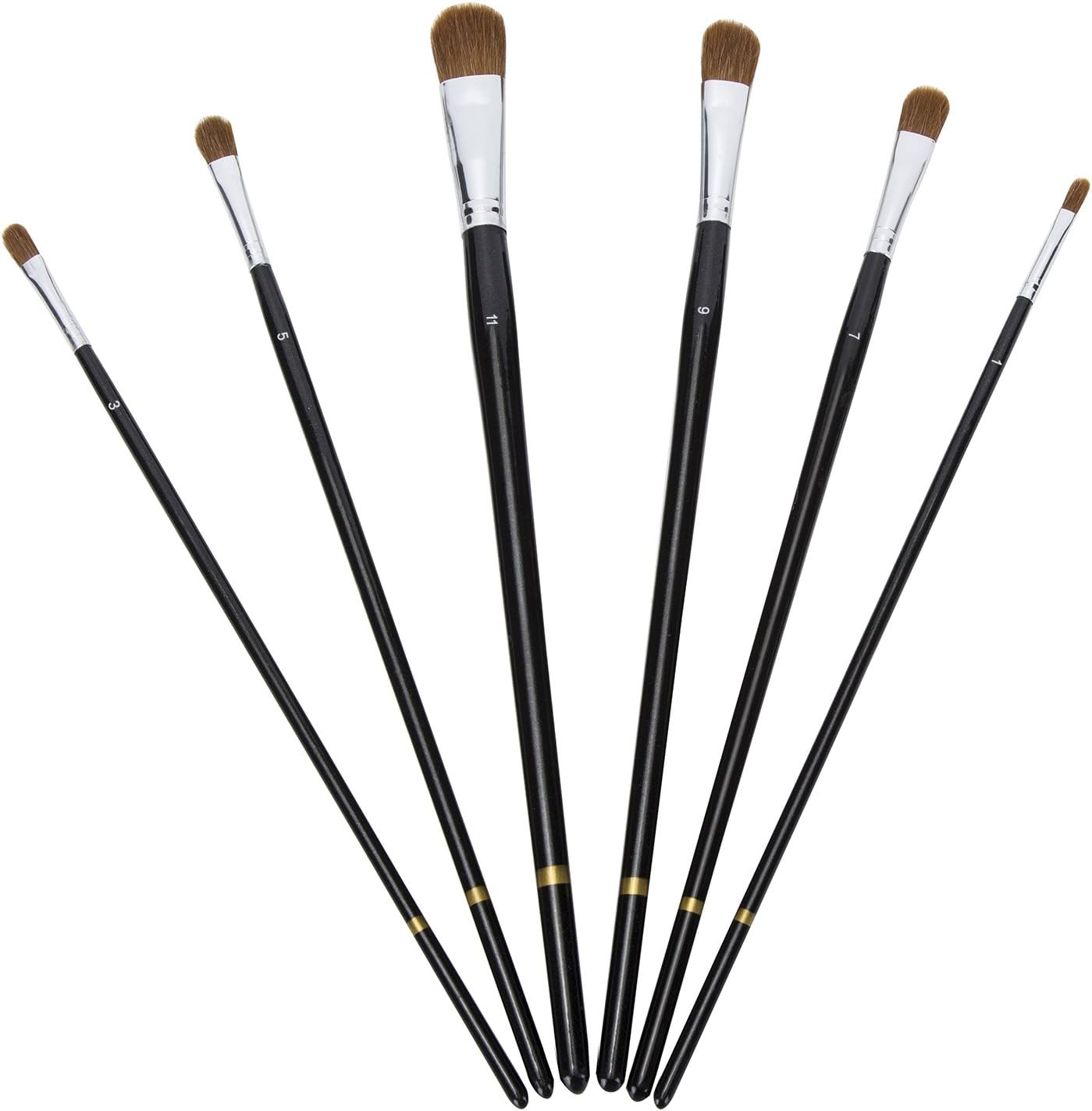 NGWALL Professional Painter Paint Brush Durable Natural Badger and Synthetic Mixed Paint Brush - Leather Birch Long Shank -(6 pieces)