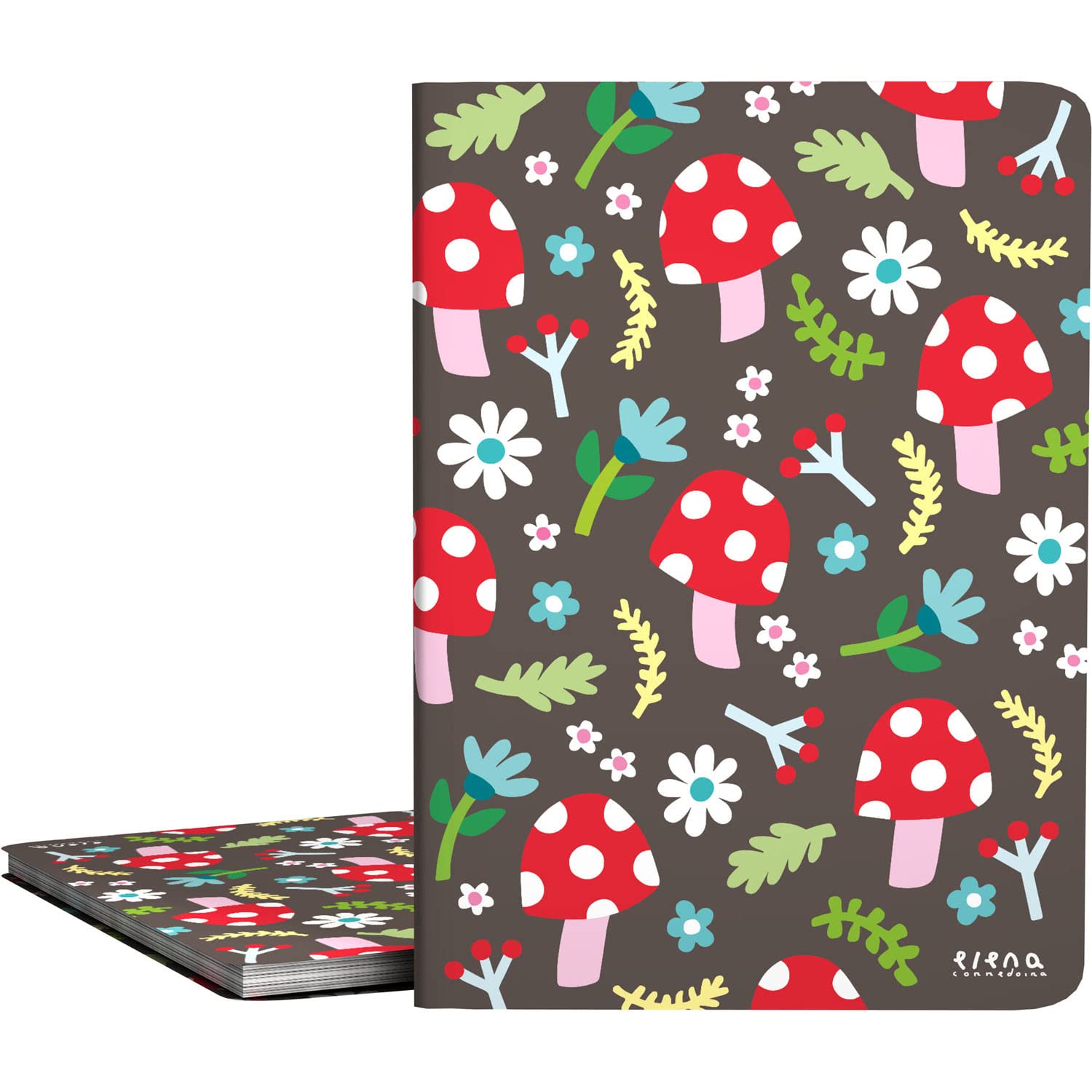 Grafoplás | A4 Clear School Folder | Flexible Covers | 30 Polypropylene Liners | Elena Corredoira Design | Mushrooms Collection