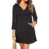 Pinup Fashion Terry Cloth Swim Cover Up - Hooded Beach Women Cover-Up Long Sleeve Coverup with Pocket