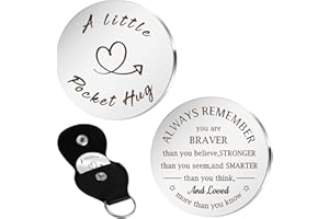 Valentines Day Gift For Him Thank You Birthday Gift For Mom Dad Men Women Son Grandpa Couple Keychain Pocket Hug with Leather