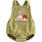 Hnyenmcko Newborn Baby Girl Valentine’s Day Outfit Suspender Sleeveless Romper Letter Embroidery Bodysuit Infant Clothes