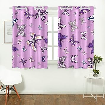 Amazon Com Wiedlkl Window Curtains Blackout On Purple Neutral