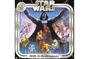 Pyramid - Star Wars 2026 - Brochure Calendar 30 x 30 cm with Darth Vader, Luke Skywalker, Yoda & Millennium Falcon - Wall Calendar for Jedi, Sith & Sci-Fi Fans