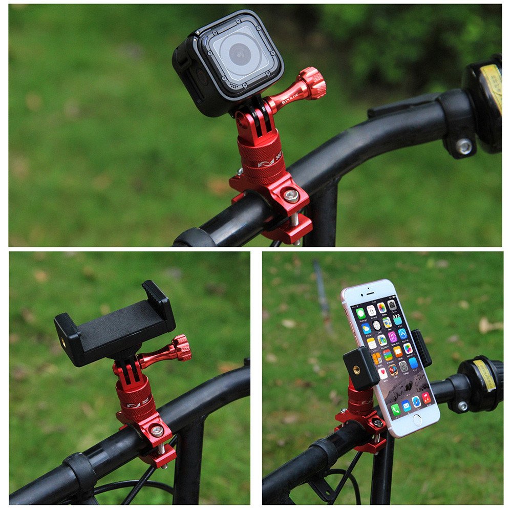 Bike Handlebar Mount Red 360° Rotation Aluminum Alloy Bicycle/Motorcycle Handlebars