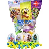 Nickelodeon Candy Filled Easter Eggs, Spongebob, Paw, and TMNT, Perfect for Egg Hunts and Basket Stuffers, 15 Count