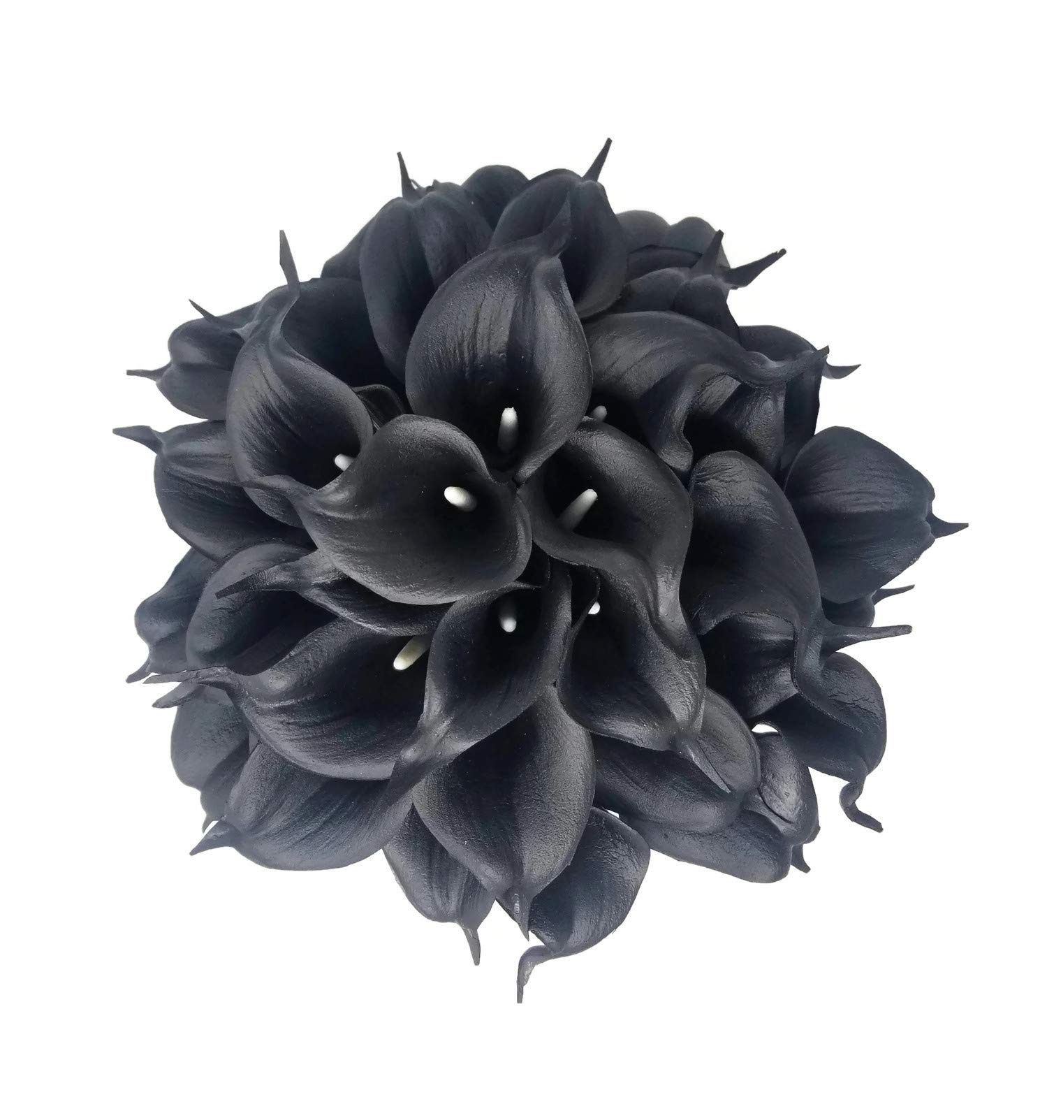Floral Kingdom Artificial Calla Lily Flowers 20 Pack 14 Inch Black - Real Touch Faux Flowers for Modern Home Decor, Themed Event Centerpieces & Weddings — image 1