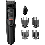 Aparador de Pelos, Philips, Multigroom MG3711/15, Preto e Cinza e Detalhes em Vermelho