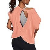 3rd hill Women Open Back Workout Shirts Short Sleeve Tops Casual Yoga Y2k Athletic Gym Running Crop Tees