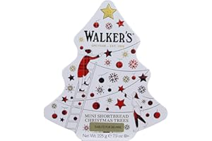 Walker's Shortbread Mini Christmas Trees Tin, Pure Butter Holiday Cookies, All Butter Christmas Cookies - 225g